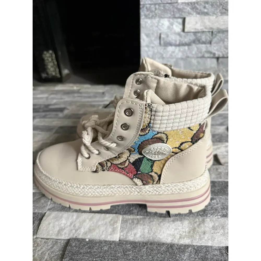 Men's Classic Versatile Workwear Boots, Cartoon-Detailed Surface Mens 9.5